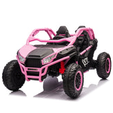 24V Two-seater Kids Ride on Scooter W/Parents Control,20in Seat Width,400W,Four-wheel Suspension,Bluetooth,MP3,3.73-4.97MPH